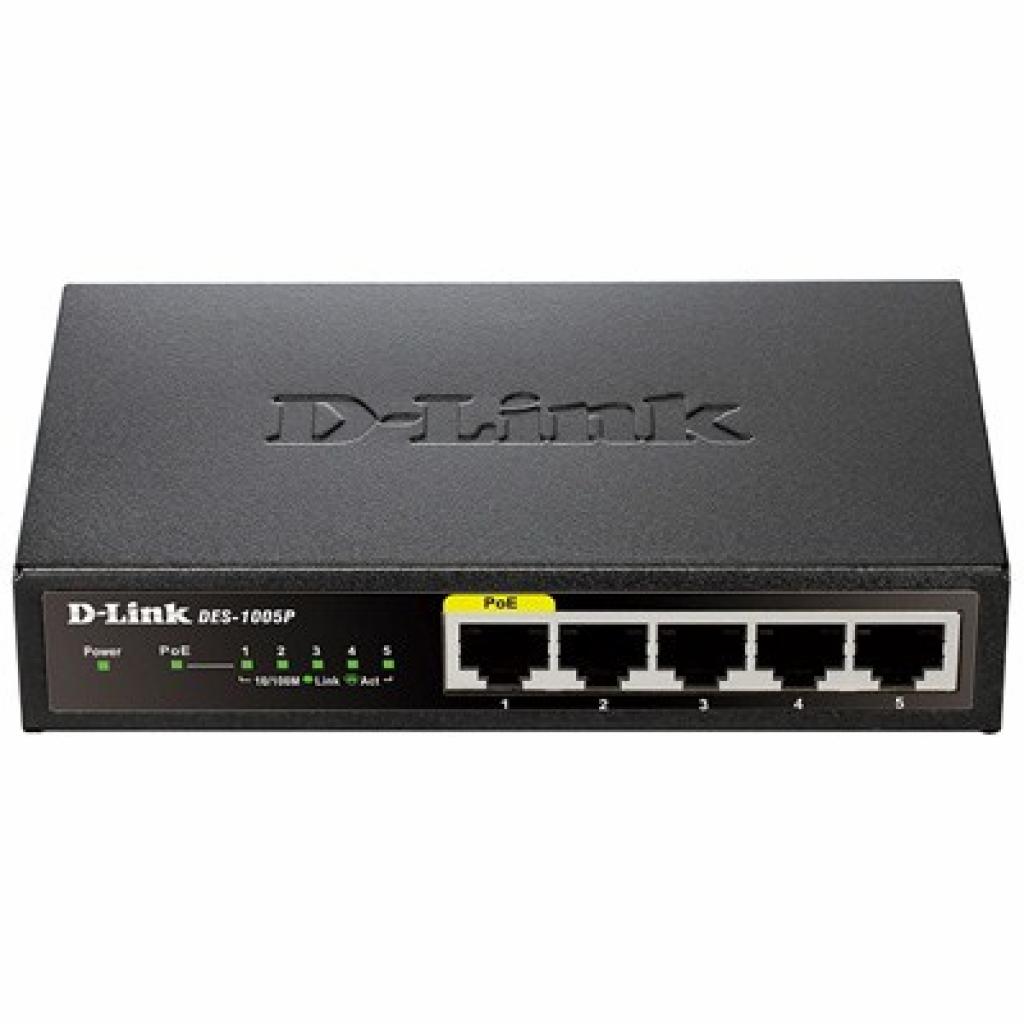 Комутатор мережевий D-Link DES-1005P - зображення 1