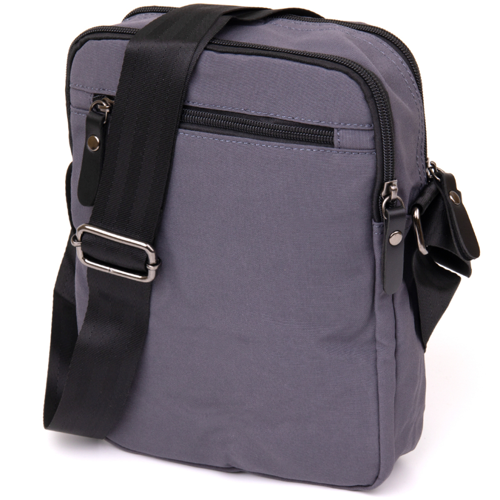 Сумка Vintage Текстильна чоловіча на два відділення Графітова (20659) - зображення 2