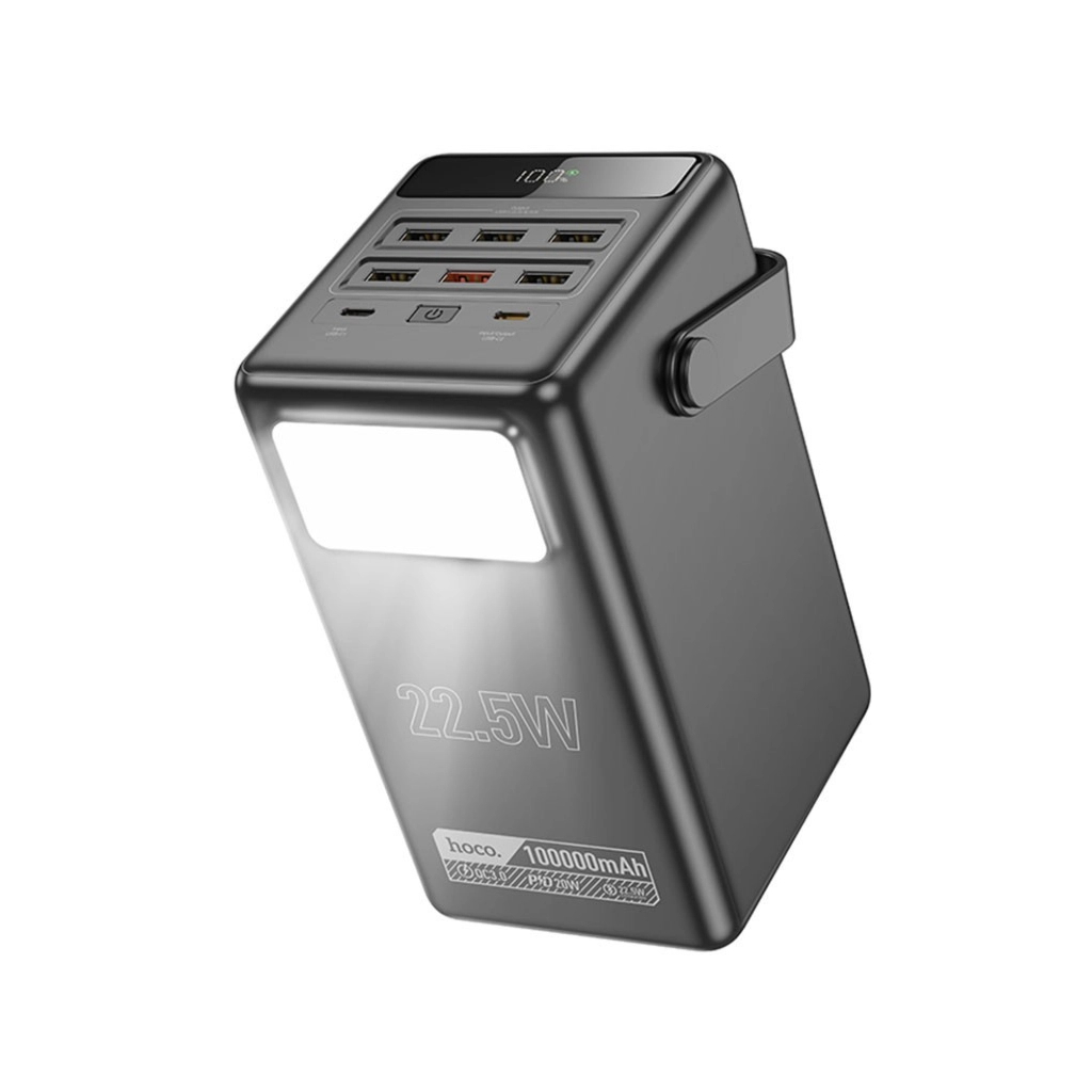 Батарея універсальна HOCO 100000mAh Endure 22.5W PD, QC, LED Lamp, Black (DB03 / 714721) - зображення 3