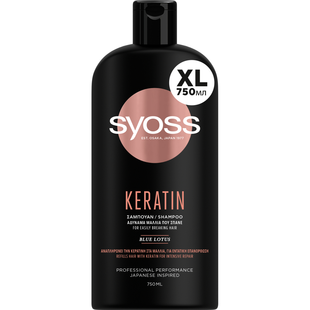 Шампунь Syoss Keratin з Блакитним Лотосом для ламкого волосся 750 мл (5201143725606) - зображення 1