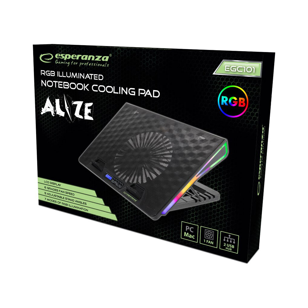 Підставка до ноутбука Esperanza EGC101 with RGB Alize (EGC101) - зображення 4