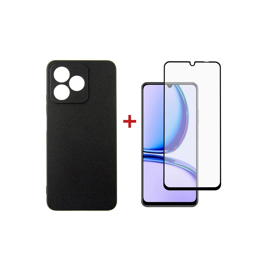 Чохол до мобільного телефона Dengos Kit for Realme C53 case + glass (Black) (DG-KM-47) - зображення 1