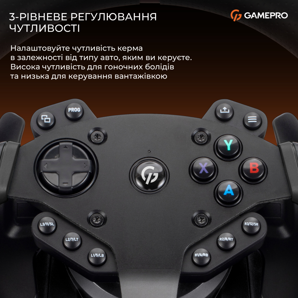 Кермо GamePro RW575PM з педалями та коробкою передач XBOXONE/PS4/PS3/PC/SWITCH (RW575PM) - зображення 11