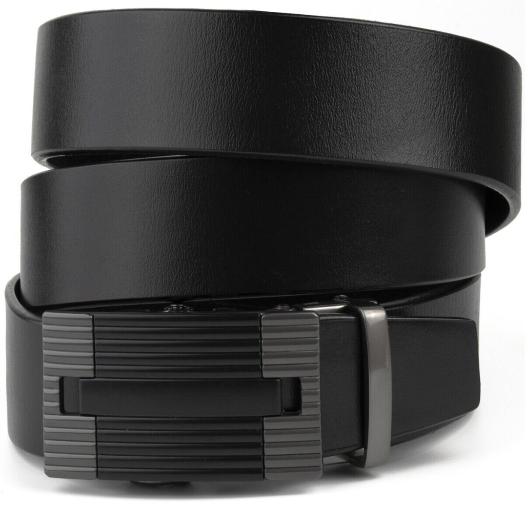 Ремінь Vintage Чоловічий з лінійною пряжкою Чорний (20290) - зображення 1