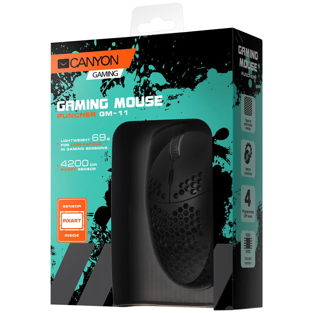 Мишка Canyon Puncher GM-11 USB Black (CND-SGM11B) - зображення 5