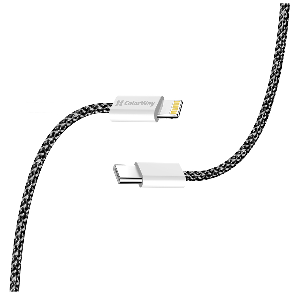 Дата кабель USB-C to Lightning 2.0m 27W PD FC black ColorWay (CW-CBPDCL068-BK) - зображення 5
