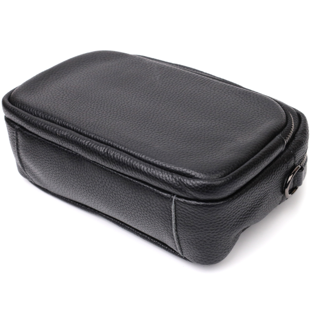 Сумка Vintage Компактна жіноча крос-боді з натуральної шкіри Чорна (22294) - зображення 5