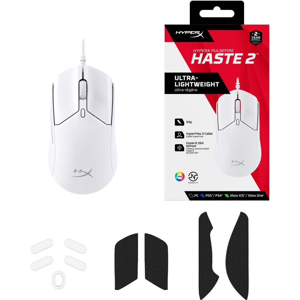 Мишка HyperX Pulsefire Haste 2 USB White (6N0A8AA) - зображення 8