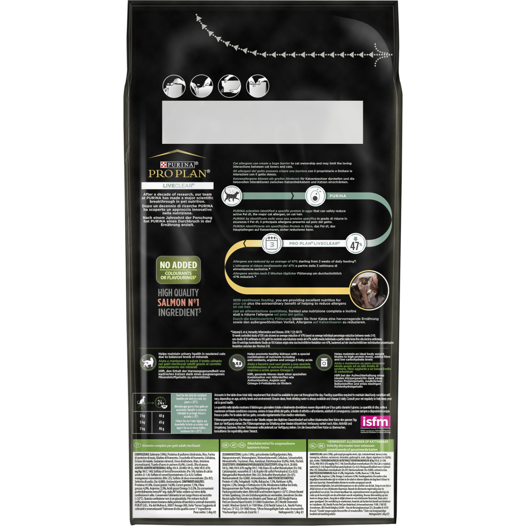 Сухий корм для кішок Purina Pro Plan LiveClear для стерилізованих котів з лососем 1.4 кг (7613287232700) - зображення 3
