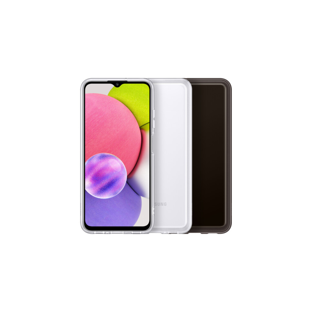 Чохол до мобільного телефона Samsung Soft Clear Cover Galaxy A03s (A037) Black (EF-QA037TBEGRU) - зображення 4