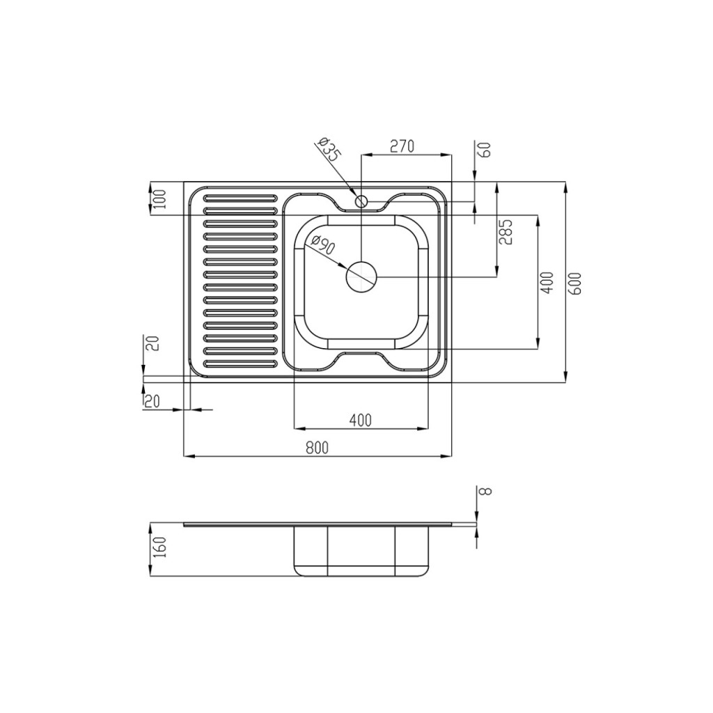 Мийка кухонна Kroner Dekor-6080R 06160 (CV022815) - зображення 2