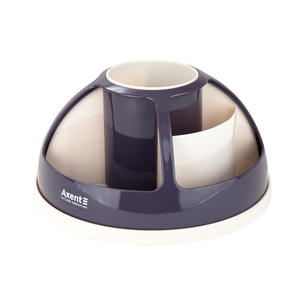 Настільний набір Axent підставка-органайзер Duoton кругла 17х10х17 см Пластикова сливова (2204-11-A) - зображення 1