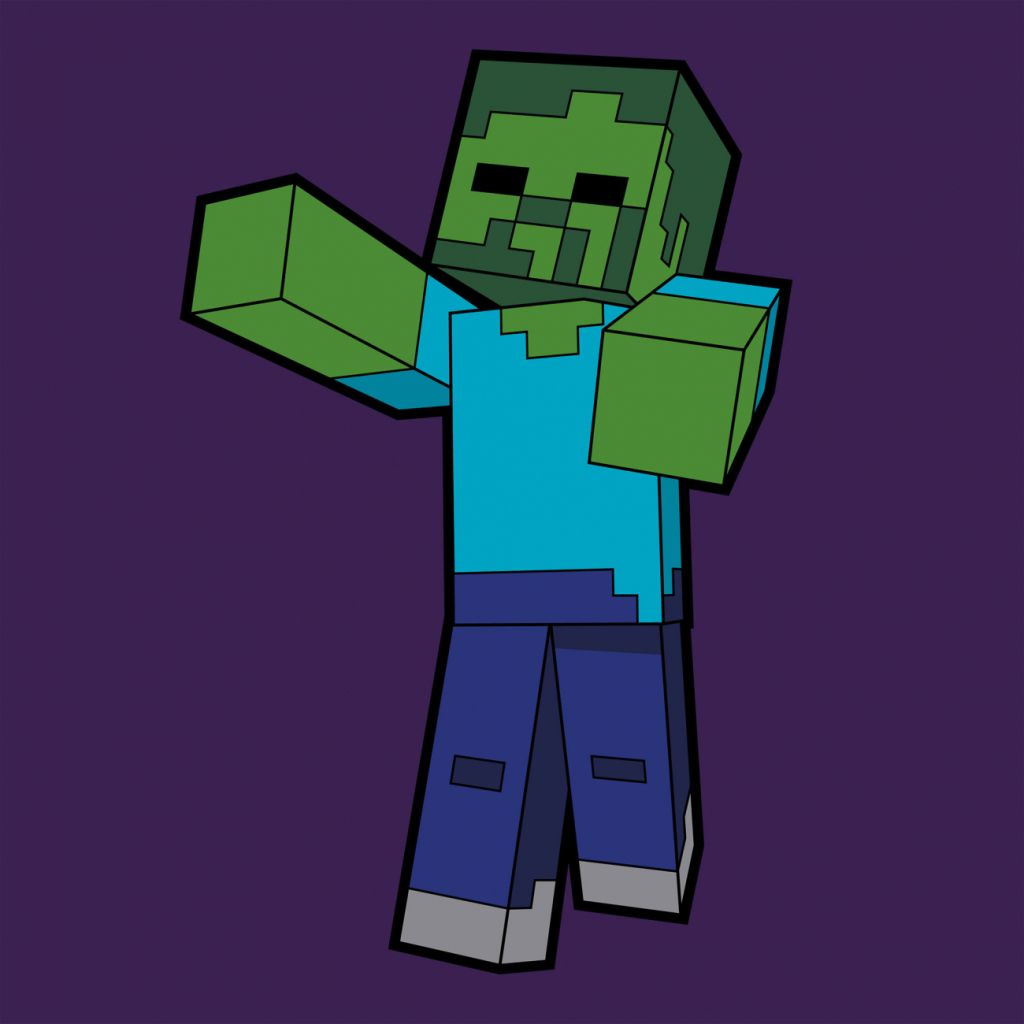 Картина по номерам Santi Майнкрафт Зомбі 25*25см полотно кольорове (955026) - изображение 1