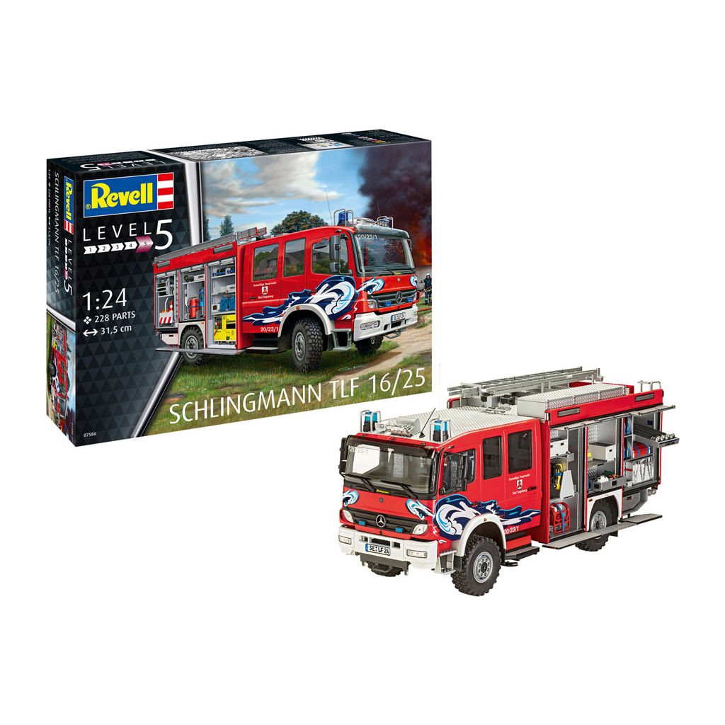Збірна модель Revell Пожежна машина цистерна TLF 16/25 рівень 5 масштаб 1:24 (RVL-07586) - зображення 1