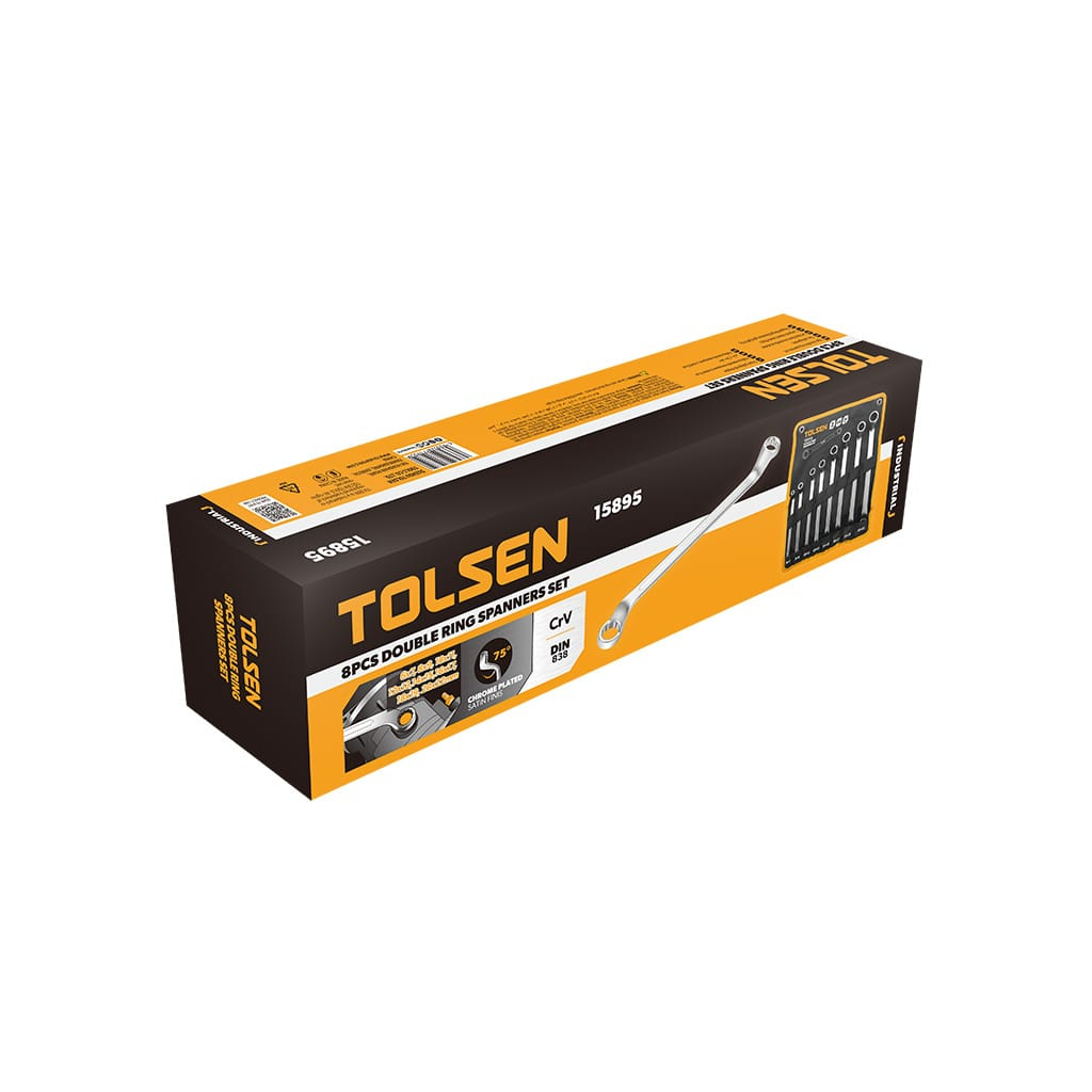 Ключ Tolsen накидний 8 шт 6-22 мм в чохлі Профі (15895) - зображення 7