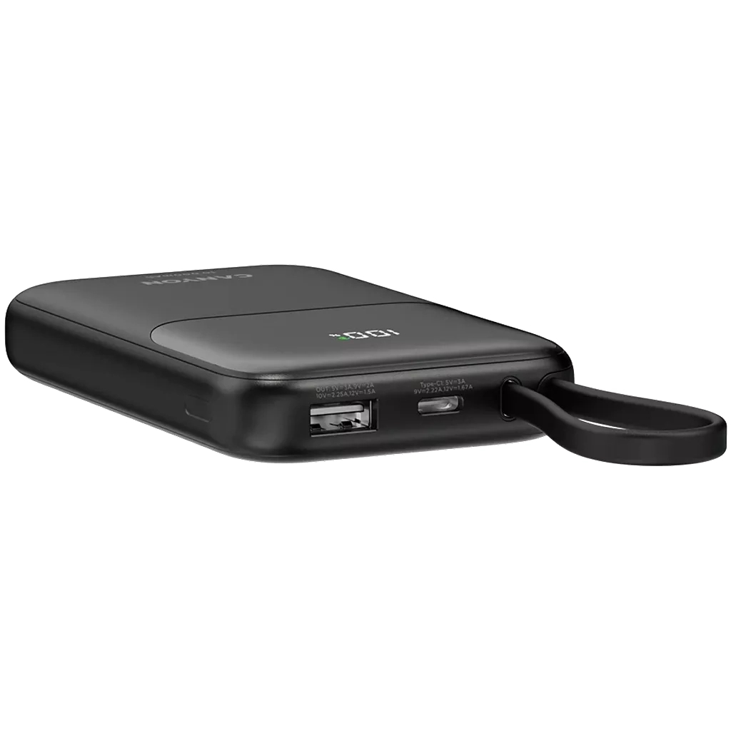 Батарея універсальна Canyon 10000mAh OnPower 101 PD/22.5W built-in cable Black (CNS-CPB101BK) - зображення 5