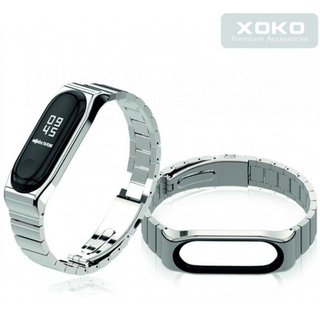 Ремінець до фітнес браслета XoKo Metal Premium для Mi Band 3/4 Silver (XK-XM-SB-SLR) - зображення 2