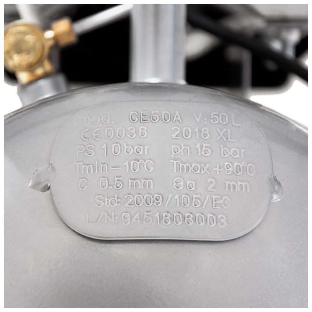 Компресор Sigma двоциліндровий 2.5кВт 455л/хв 10бар 50л (2 крана) (7043721) - зображення 7