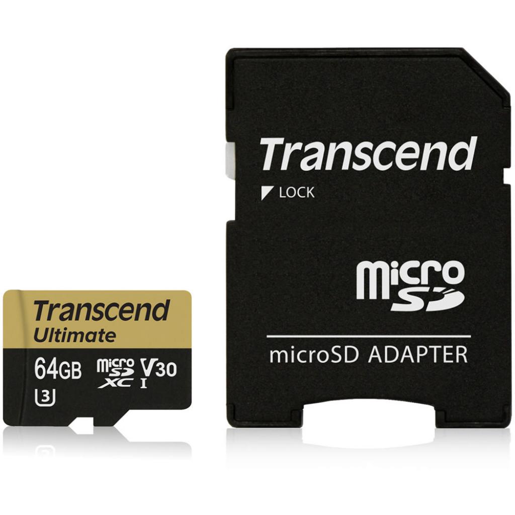 Карта пам'яті Transcend 64GB microSDXC class 10 UHS-I U3 MLC (TS64GUSDU3M) - зображення 1