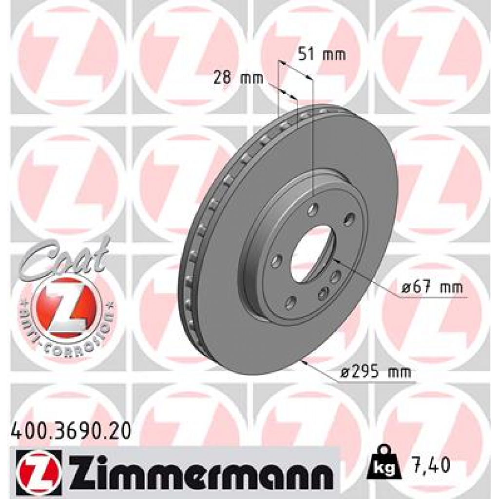 Гальмівний диск ZIMMERMANN 400.3690.20 - зображення 1