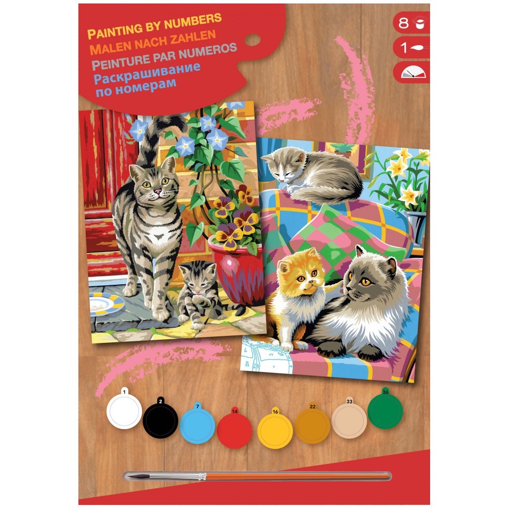 Картина по номерам Sequin Art PAINTING BY NUMBERS JUNIOR-PAIRS Cats (SA0213) - зображення 1