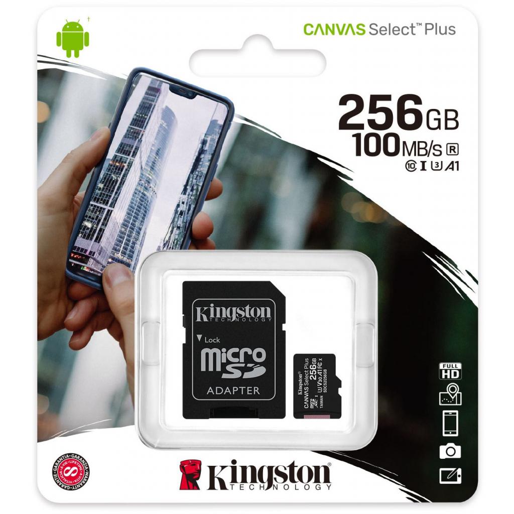 Карта пам'яті Kingston 256GB microSD class 10 A1 Canvas Select Plus (SDCS2/256GB) - зображення 3