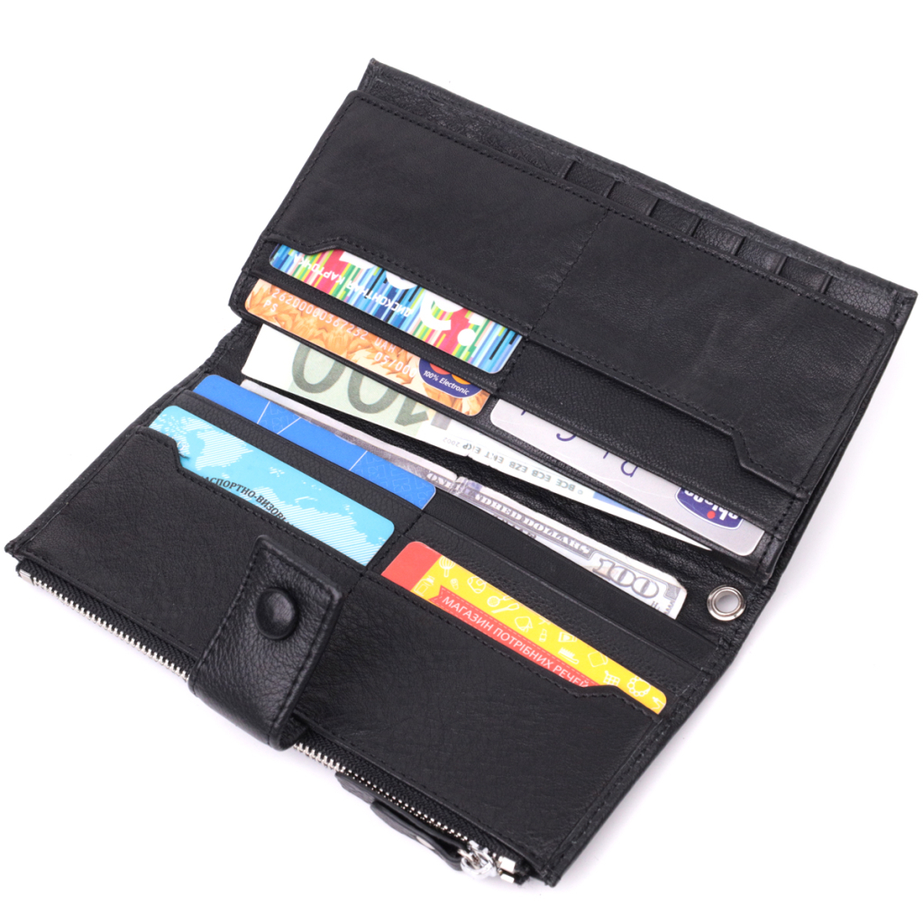 Гаманець ST Leather З натуральної шкіри Чорний (22537) - зображення 7