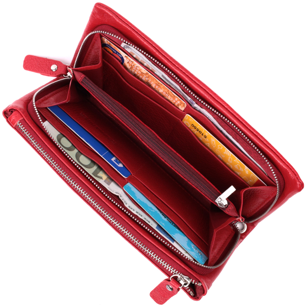 Гаманець ST Leather З натуральної шкіри Червоний (22526) - зображення 6