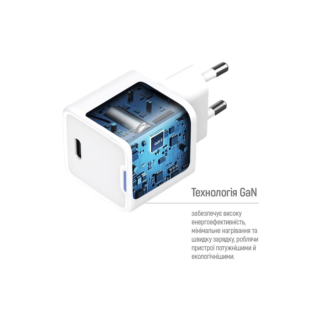 Зарядний пристрій ColorWay GaN Mini 35W PD Port PPS USB-C white (CW-CHS056PD-WT) - зображення 8
