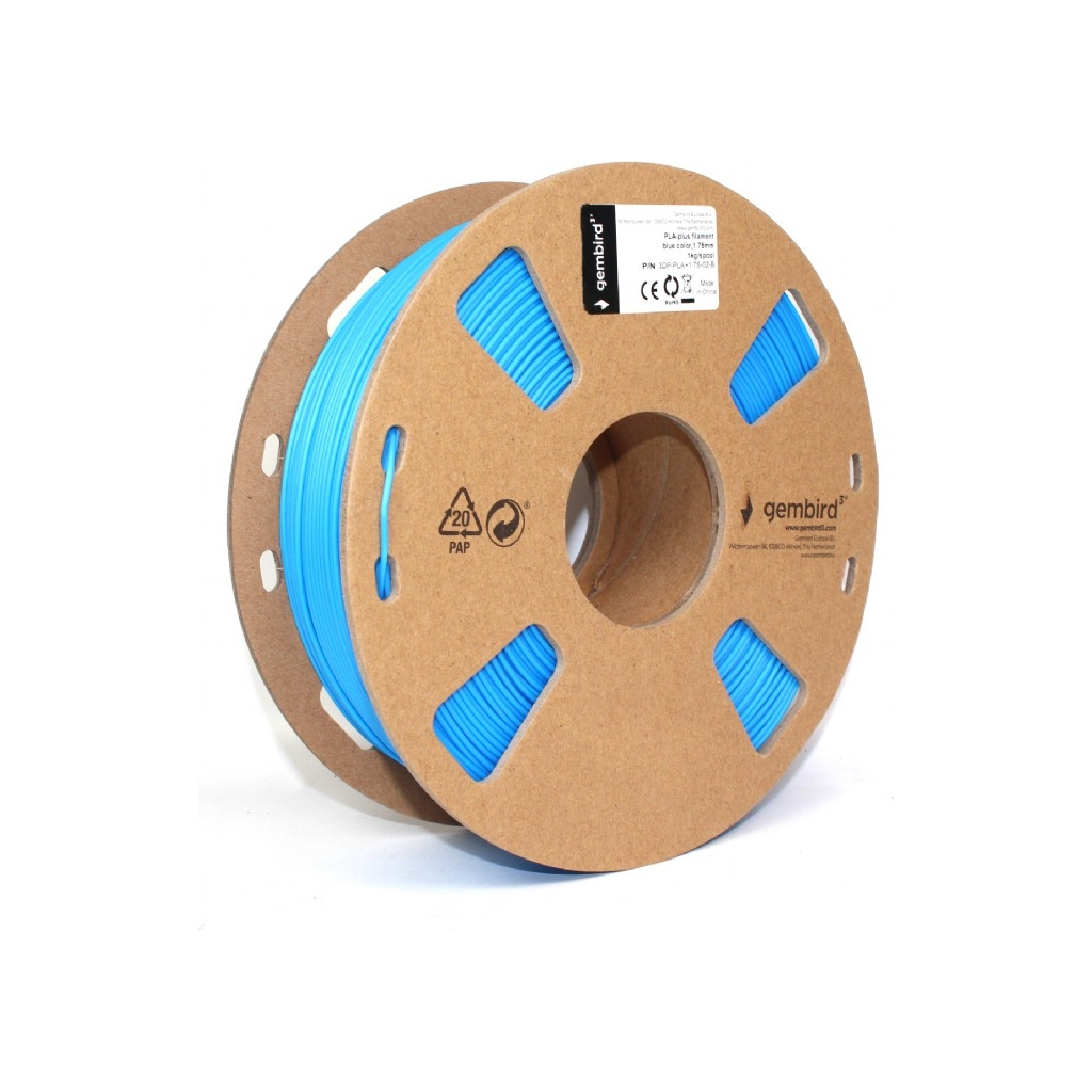 Пластик для 3D-принтера Gembird PLA+, 1.75 мм, 1 kg, blue (3DP-PLA+1.75-02-B) - зображення 2