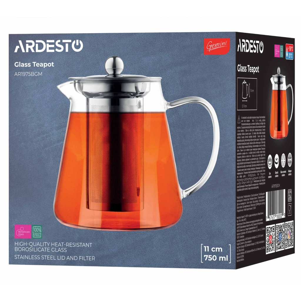 Заварник Ardesto Gemini Milano 750 мл, прозорий (AR1975BGM) - зображення 4