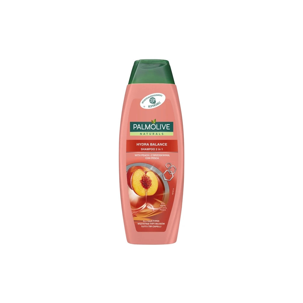 Шампунь Palmolive Naturals 2 в 1 З екстрактом персика 350 мл (8718951577008) - зображення 1