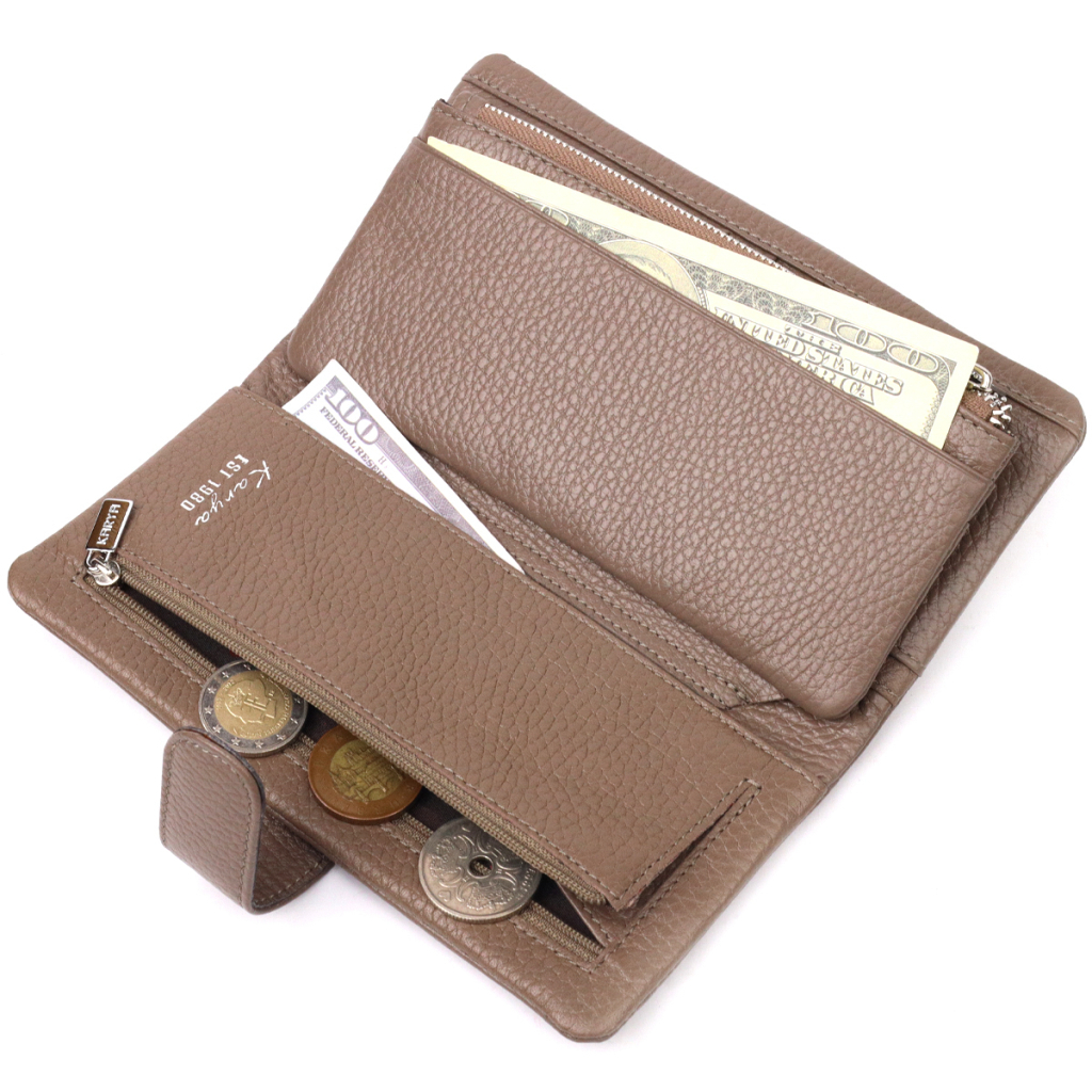 Портмоне Karya З натуральної шкіри Бежеве (20998) - зображення 7