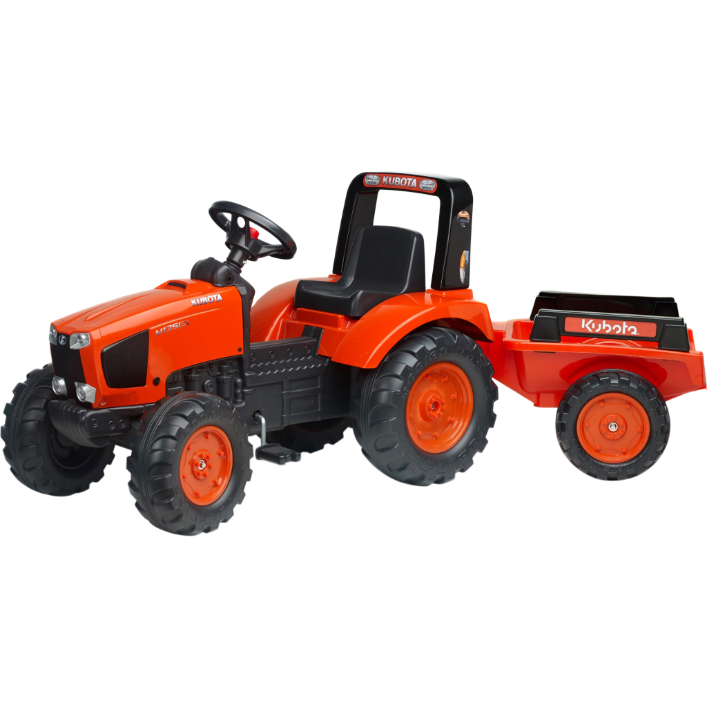 Веломобіль Falk KUBOTA трактор з причепом, помаранчевий (2060AB) - изображение 1