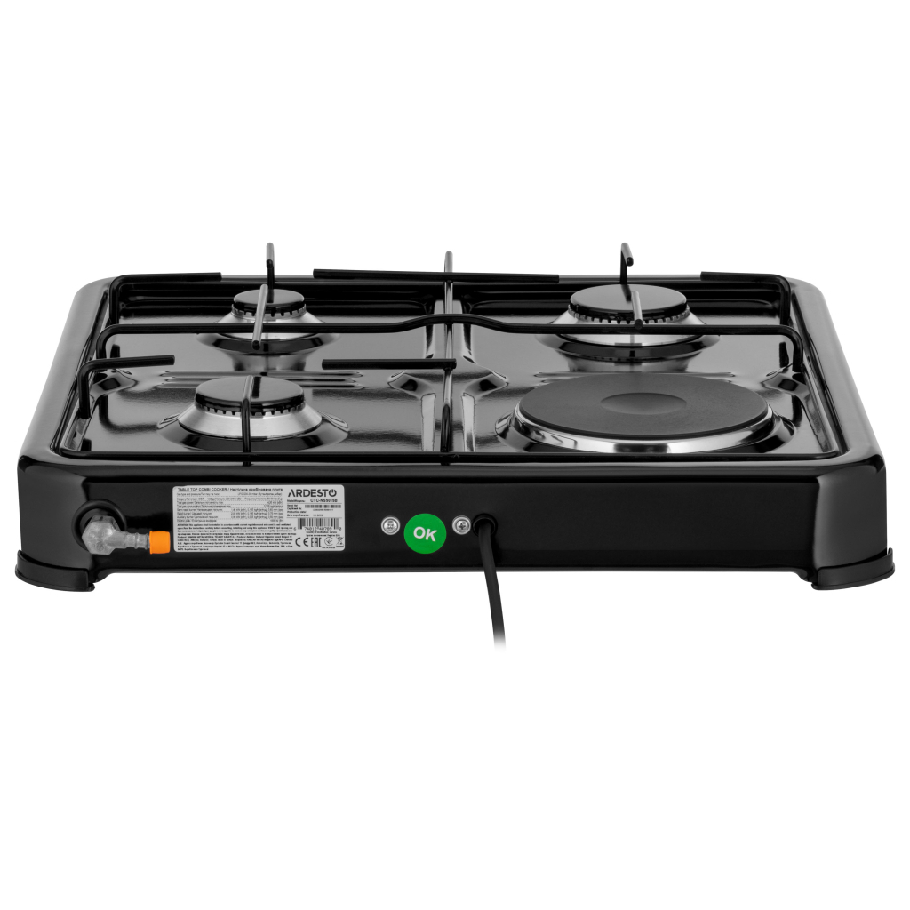 Плита Ardesto CTC-NS5015B, тип газу LPG, 3 алюмін. газ. пальника, 1 електрич. ко (CTC-NS5015B) - изображение 4