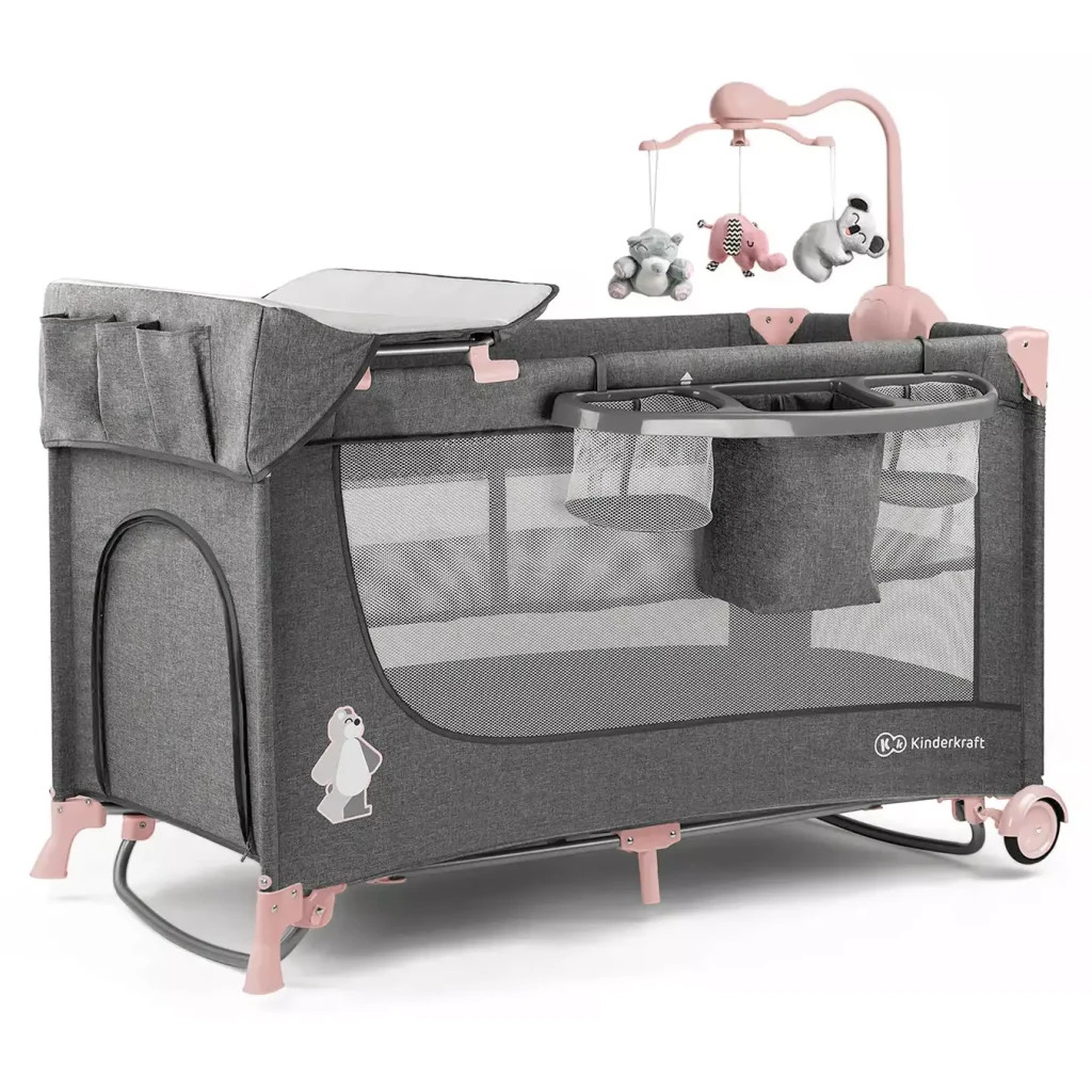 Ліжечко Kinderkraft манеж з пеленатором Joy Pink (5902533911264) - зображення 3