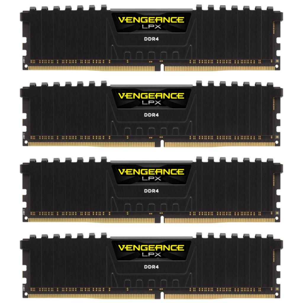 Модуль пам'яті для комп'ютера DDR4 32GB (4x8GB) 3600 MHz Vengeance LPX Black Corsair (CMK32GX4M4D3600C18) - зображення 1