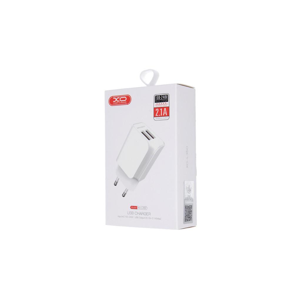 Зарядний пристрій XO L35D 2USB / 2.1А + Lightning white (XO-L35-LGHT) - зображення 4