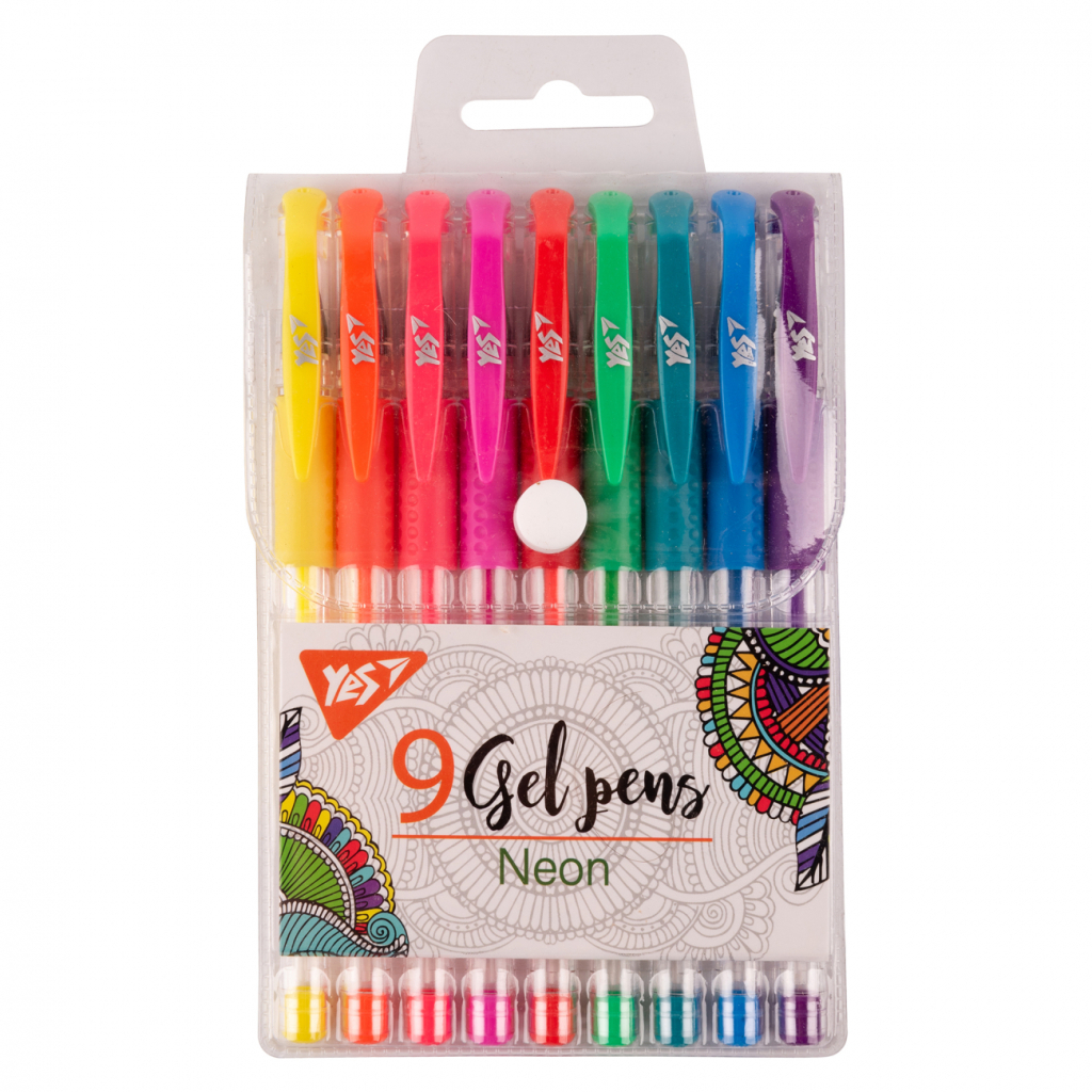 Ручка гелева Yes набір Neon 9 штук (420432) - зображення 1