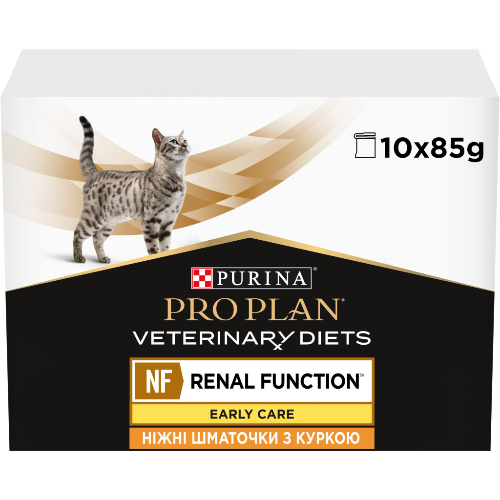 Вологий корм для кішок Purina Pro Plan Veterinary Diets NF Renal Function Early Care З куркою 10 x 85 г (7613287873934) - зображення 1