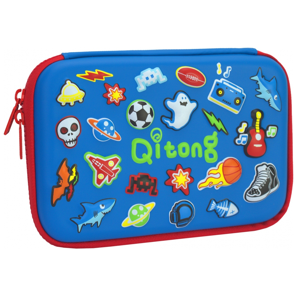 Пенал Cool For School з тисненням 1 відділення Блакитний (QT-5638-Blue) - зображення 1