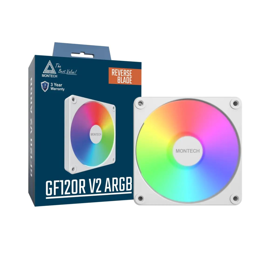Кулер до корпусу MONTECH GF120R V2 ARGB PWM (W) - зображення 3