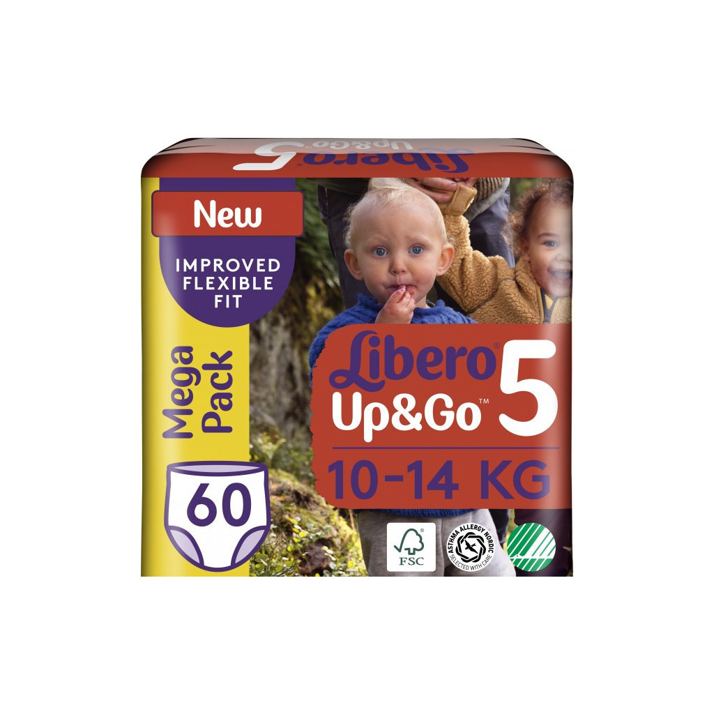 Підгузки Libero UpGo 5 10-14 кг 60 шт HERO (7322541089287) - зображення 1