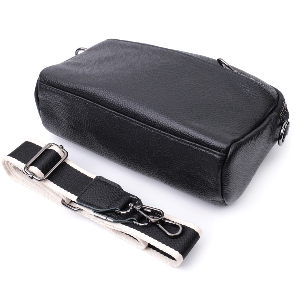 Сумка Vintage Жіноча з кишенями з натуральної шкіри Чорна (22597) - зображення 7