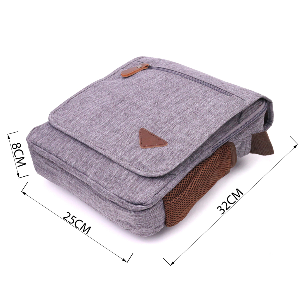 Сумка Vintage Через плече з текстилю Сіра (21263) - зображення 3