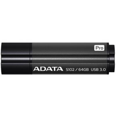USB флеш накопичувач ADATA 64GB S102PRO Gray USB 3.1 (AS102P-64G-RGY) - зображення 1