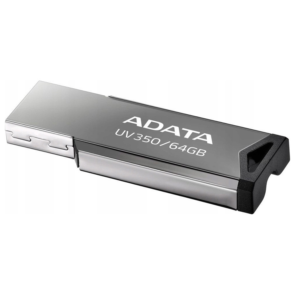 USB флеш накопичувач ADATA 64GB UV350 Metallic USB 3.2 (AUV350-64G-RBK) - зображення 4