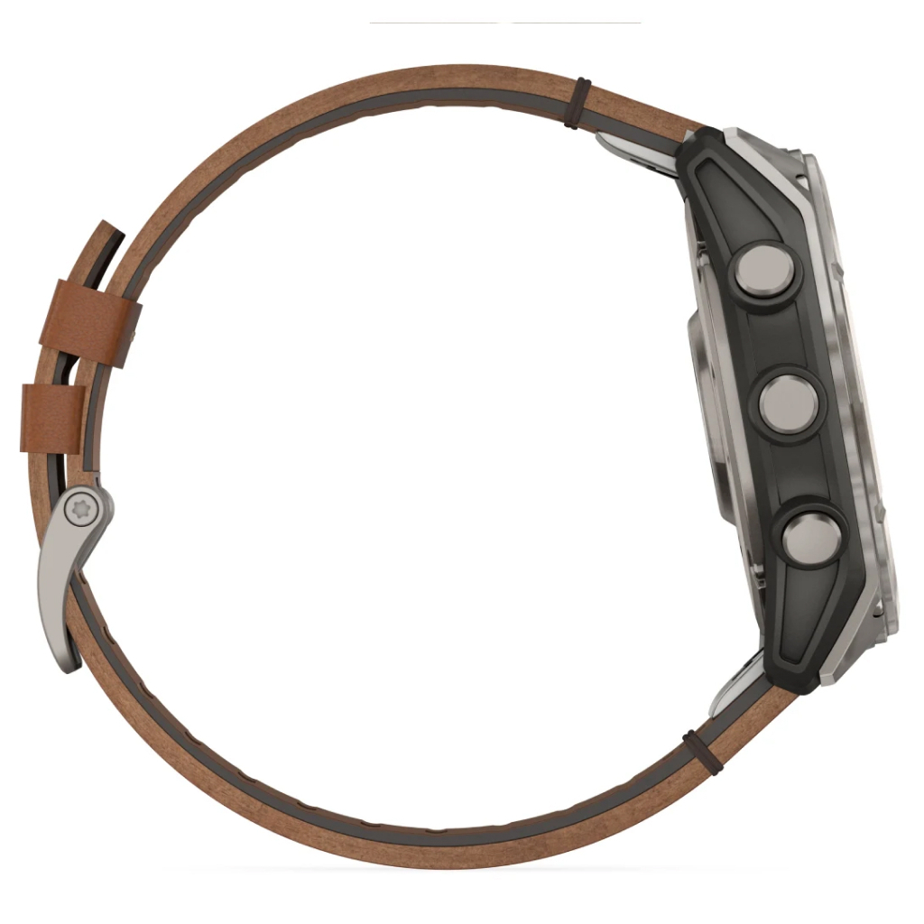 Смарт-годинник Garmin fenix 8 51mm,AMOLED,Sapphire, Bare Ti, Blk/Chsnt Lthr (010-02905-40) - зображення 4