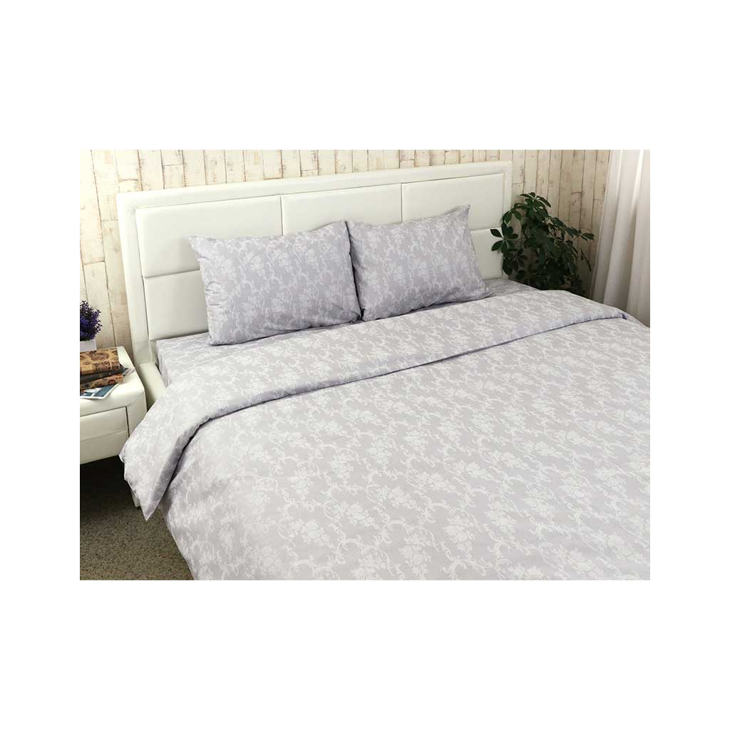 Простирадло Руно бязь Вензель сіра 143х215 см (71.114Б_Сірий вензель) - зображення 2