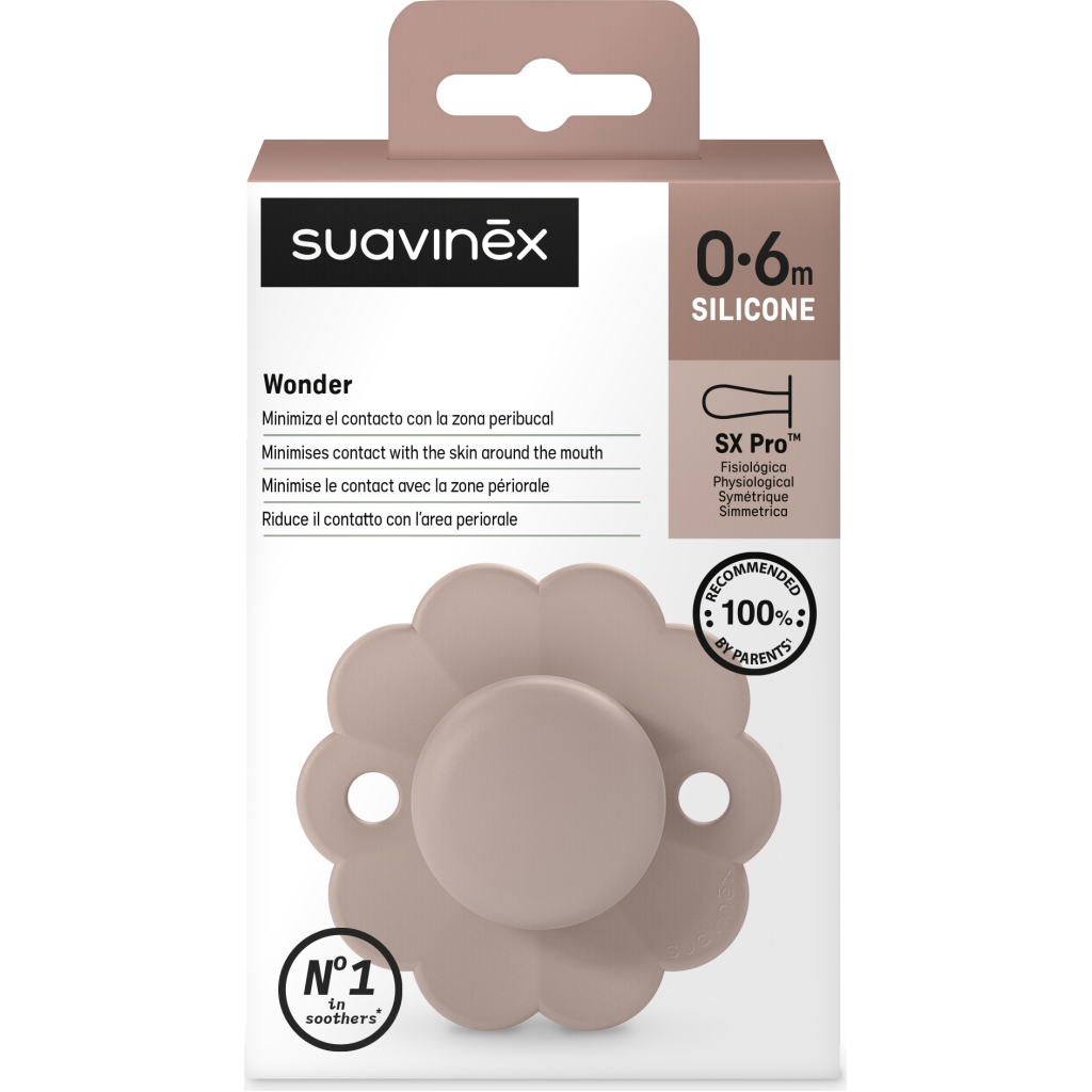 Пустушка Suavinex Wonder фізіологічна, 0-6 міс. світло-рожева (308377) - зображення 3